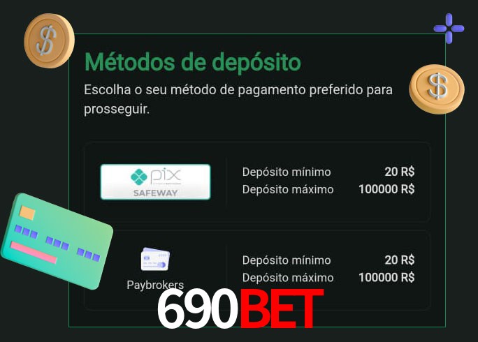 O cassino 690BET oferece uma grande variedade de métodos de pagamento